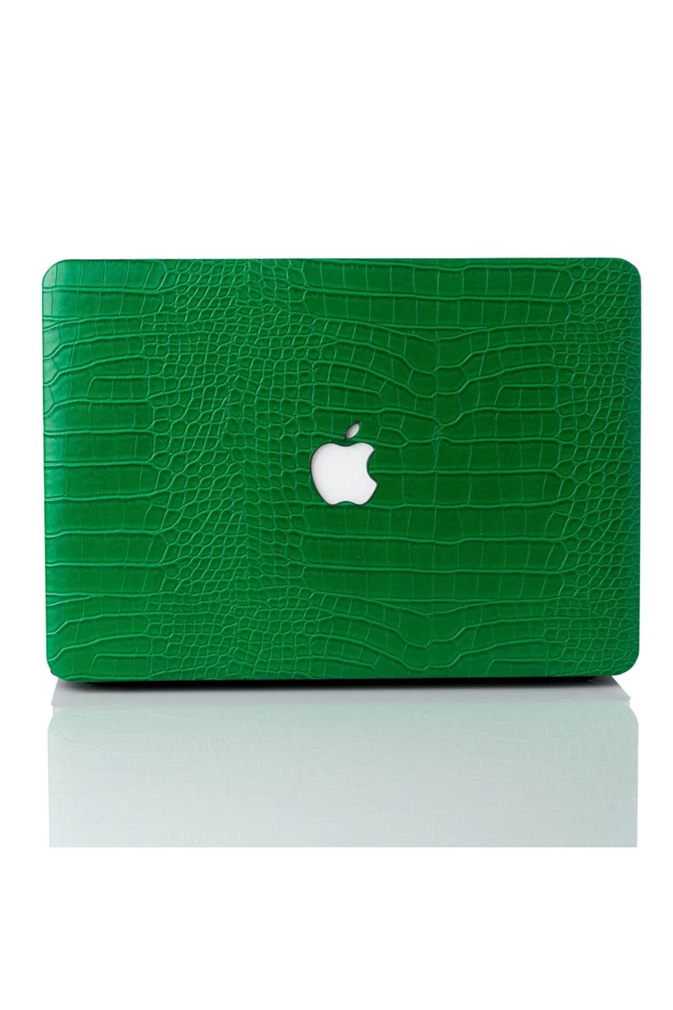 50) Emerald Faux Crocodile MacBook Case