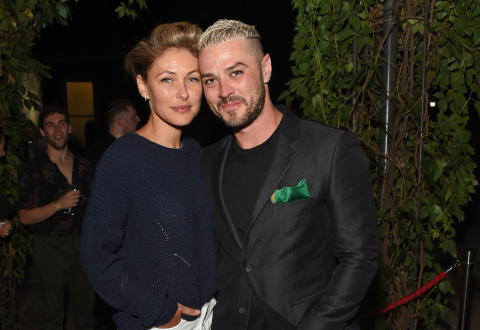 Emma Willis (L) and cast member Matt Willis attend the press night after party for 