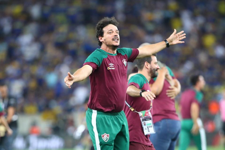 Fluminense coach Fernando Diniz gestures from the touchline (Getty)