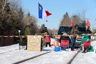 Protest in support of the indigenous Wet'suwet'en Nation's hereditary chiefs,in Moncton, New Brunswick