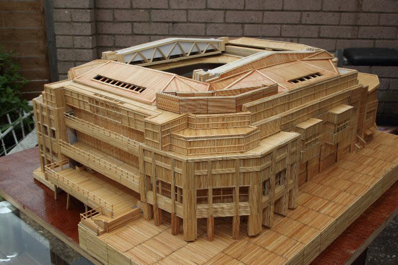 <p>Shaminder Singh, 31, started his project ten months ago and has spent 40 hours a WEEK patiently cutting and gluing tens of thousands of toothpicks. </p>