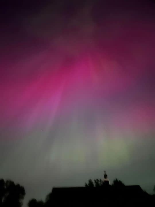 The northern lights in Coopersville on May 10, 2024. (Courtesy Kim Hall)