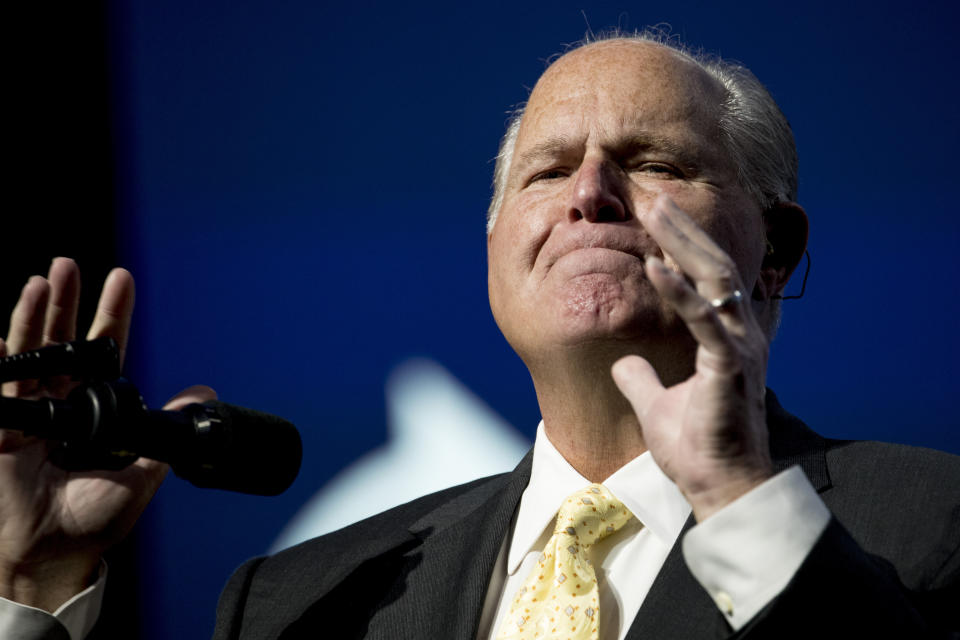 Radio personality Rush Limbaugh. (Andrew Harnik/AP)