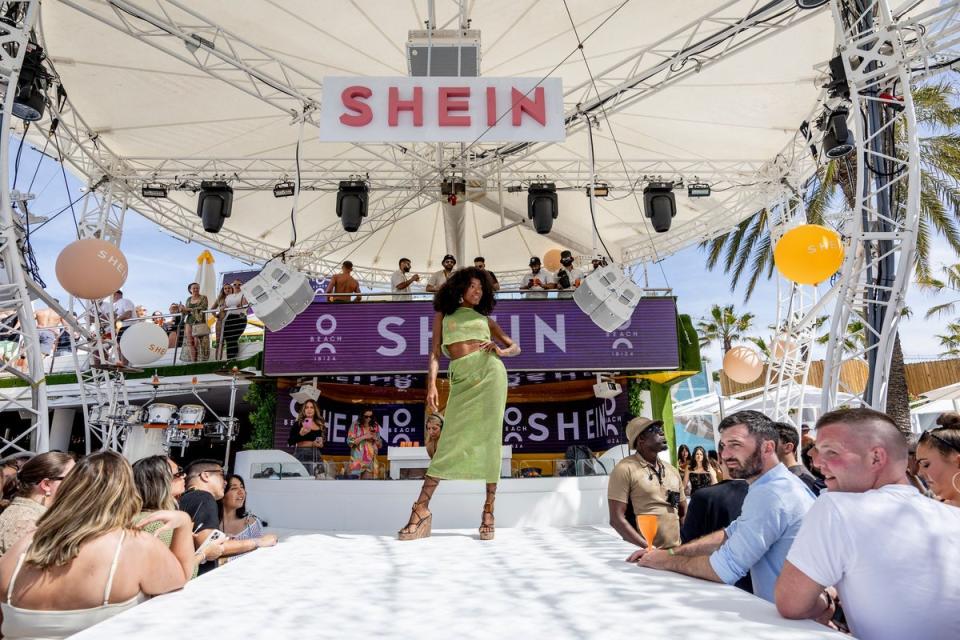 A model walks during the Shein opening party at O Beach Ibiza, May 2024 (Getty Images for SHEIN)