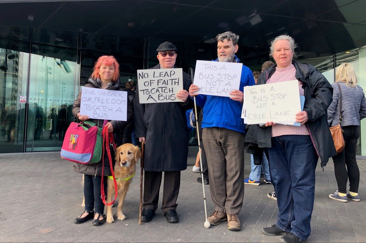 Bus stop concerns: a delegation from National Federation of the Blind at City Hall (Ross Lydall)