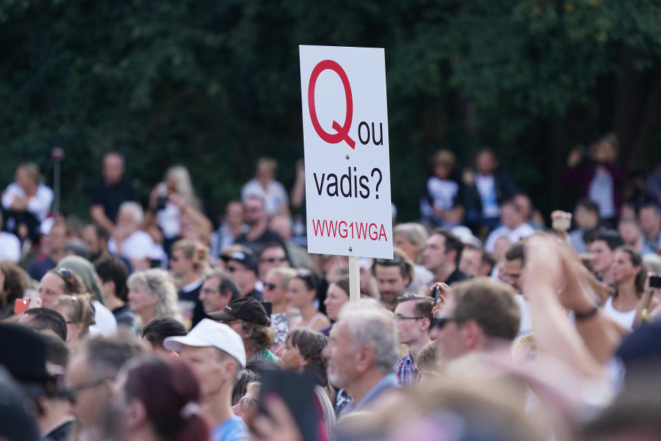 Coronavirus Skeptics And Right-Wing Extremists Protest In Berlin