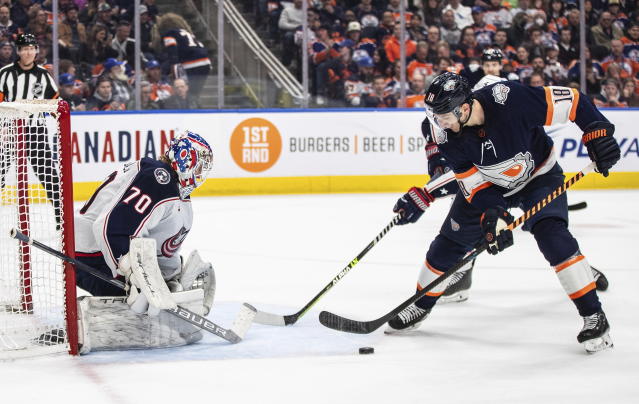 Kent Johnson scores game-winner for Blue Jackets against Winnipeg Jets