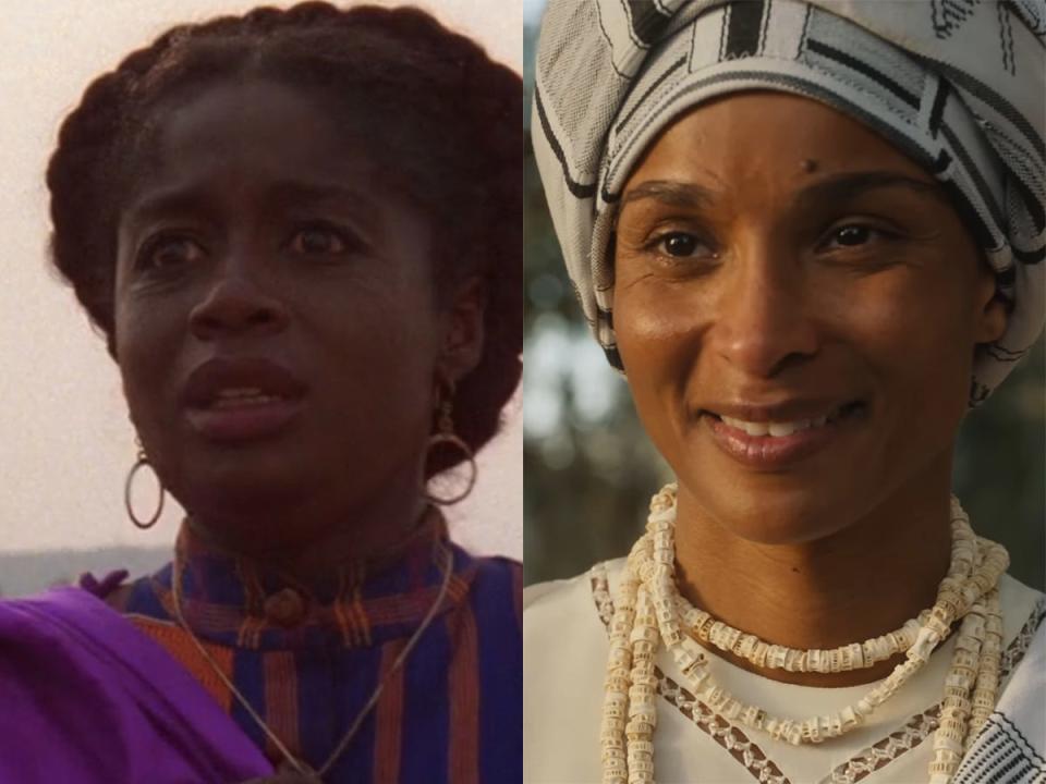 Left: Akosua Busia as Nettie in the 1985 version of "The Color Purple." Right: Ciara as Nettie in the 2023 version of "The Color Purple."