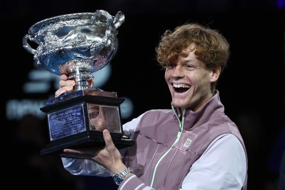 Jannik Sinner battled to a five-set win over Daniil Medvedev (AFP via Getty Images)