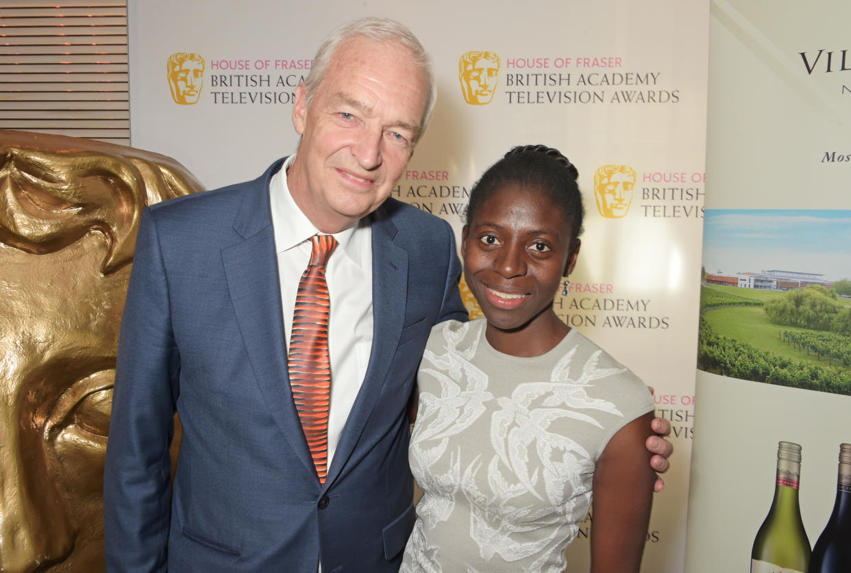 LONDON, ENGLAND - MAY 07:  Jon Snow (L) and wife Precious Lunga attend a lunch to celebrate Jon Snow being awarded the BAFTA Fellowship at the Corinthia Hotel London on May 7, 2015 in London, England.  (Photo by David M. Benett/Getty Images)