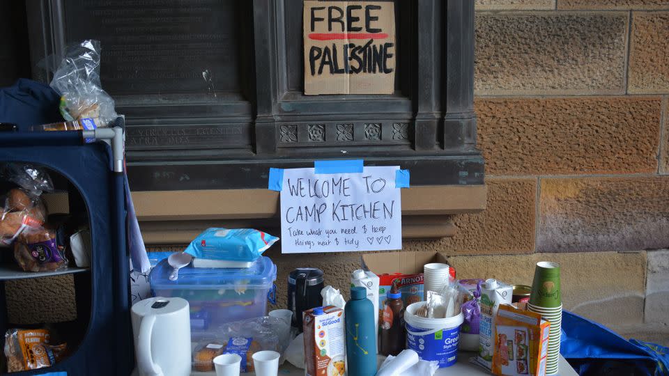 Students say they will stay at the University of Sydney for as long as it takes for their demands to be met. - Angus Watson/CNN