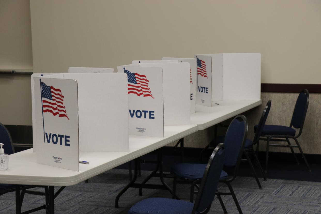 Ballot stations are set up at the Dixie Convention Center during the Washington County primary election on June 28. Most Utah voters will cast their ballots by mail in the Nov. 8 general election but there are in-person voting centers available for those who choose to show up on Election Day.