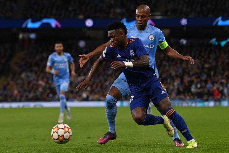 Vinicius terrorised the elder Fernandinho (AFP via Getty Images)