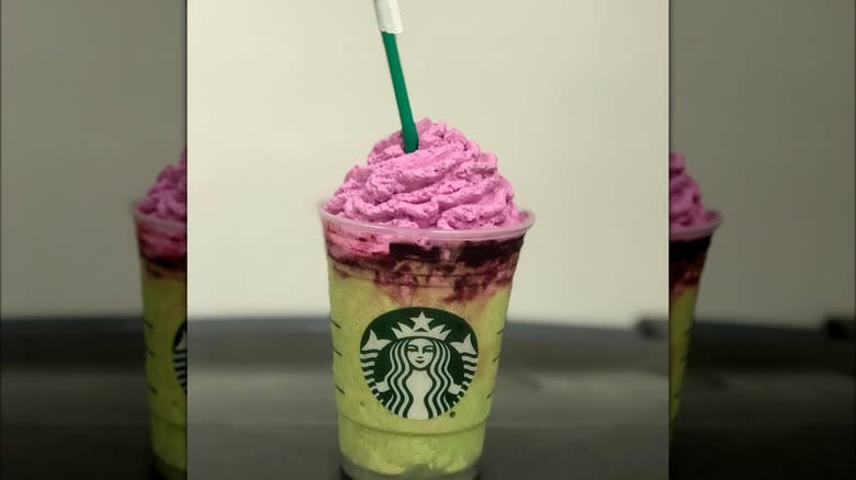 Starbucks Zombie Frappuccino on counter