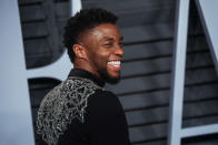 Chadwick Boseman walking on the red carpet at the 2018 Vanity Fair Oscar Party hosted by Radhika Jones held at the Wallis Annenberg Center for the Performing Arts in Beverly Hills on March 4, 2018. (Photo by JC Olivera/Sipa USA)