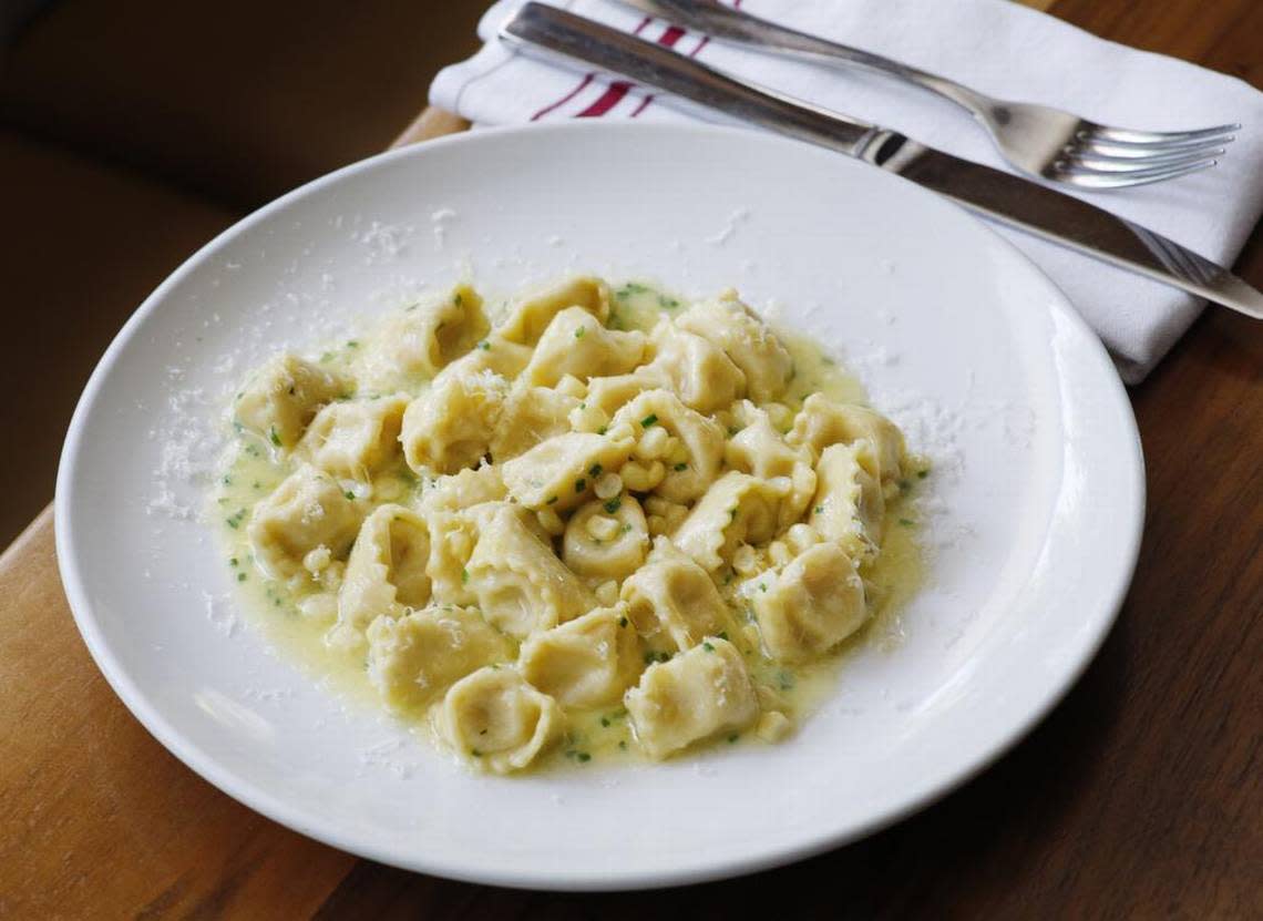 The Annex Kitchen is becoming known around social media circles for its seasonal corn agnolotti pasta, created by owner Jimmy Pardini, which features little clusters of handmade pasta filled with Fresno State’s sweet corn, as shown in this 2018 file photo.