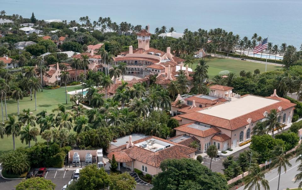 President Donald Trump's Mar-a-Lago estate in Palm Beach in August 2022, just after the FBI search and seizure of records.