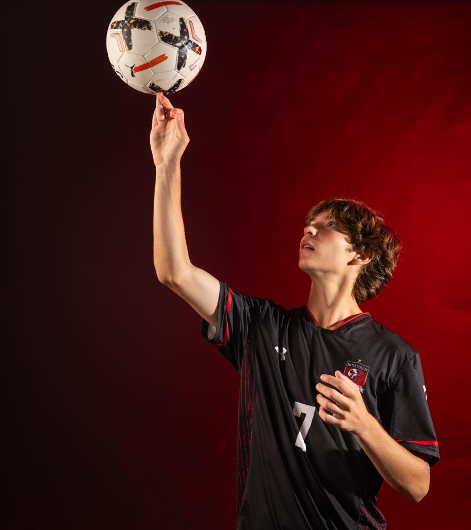 Ryan Dilworth of the Lake Travis soccer team said Barcelona and Chelsea are his favorite international teams. He just finished his final season playing for the Cavaliers.