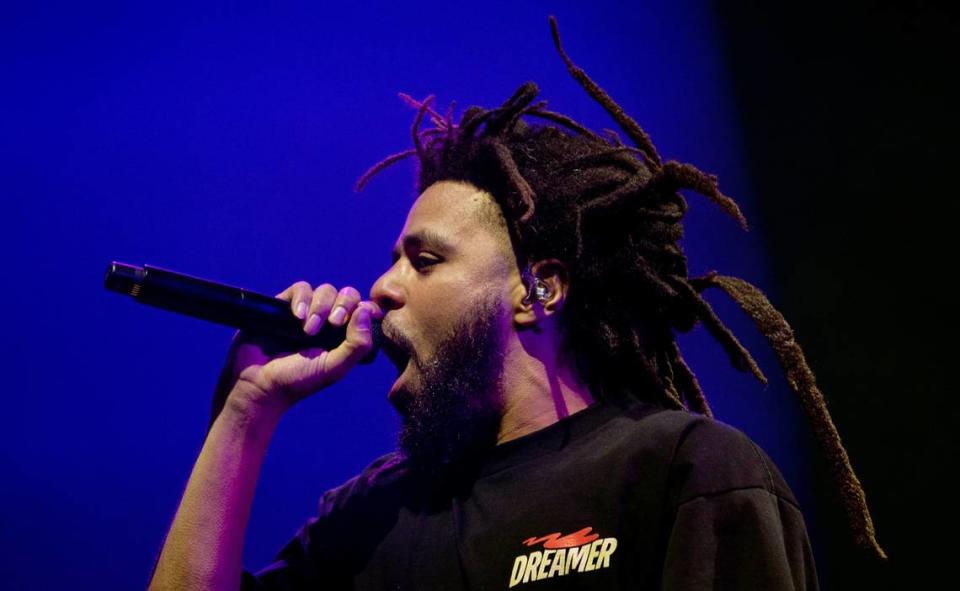 J. Cole headlines the Dreamville Festival in Raleigh, N.C., Sunday, April 2, 2023.