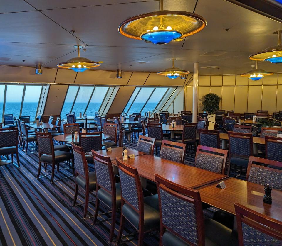 Chairs and tables in buffet room 