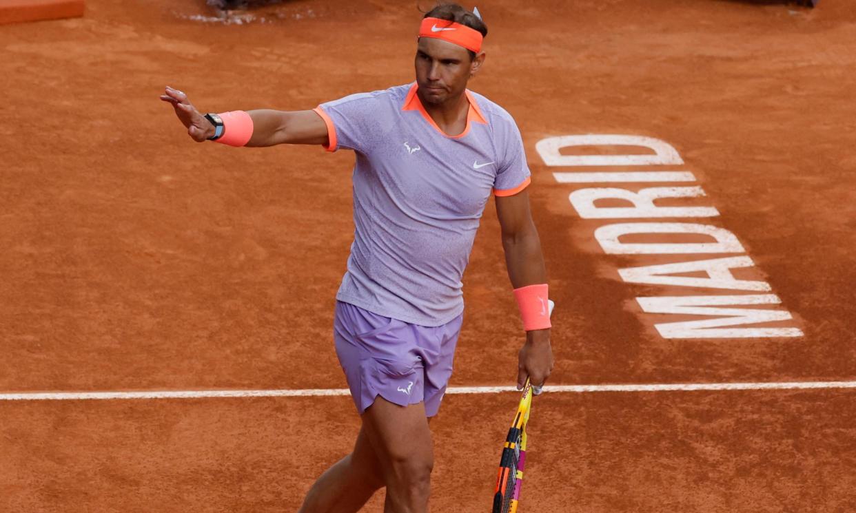 <span>Rafael Nadal is making an ‘emotional’ final appearance at the Madrid Open.</span><span>Photograph: Óscar del Pozo/AFP/Getty Images</span>