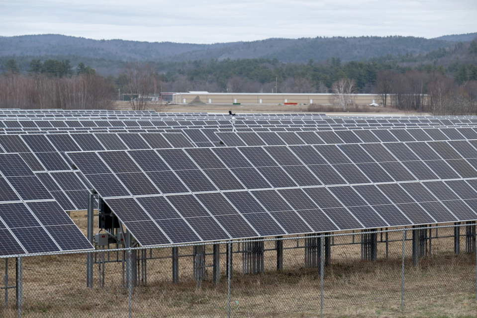 New Hampshire plans to use $1.4 million from the 2021 federal Bipartisan Infrastructure Act to help fund the installation of solar projects up to 60 kilowatts on municipal buildings or land. Pictured is the Keene wastewater treatment facility in Swanzey, which uses solar panels.