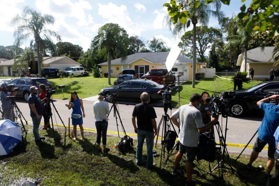 Members of the media camped out near the home of Brian Laundrie (Getty Images)