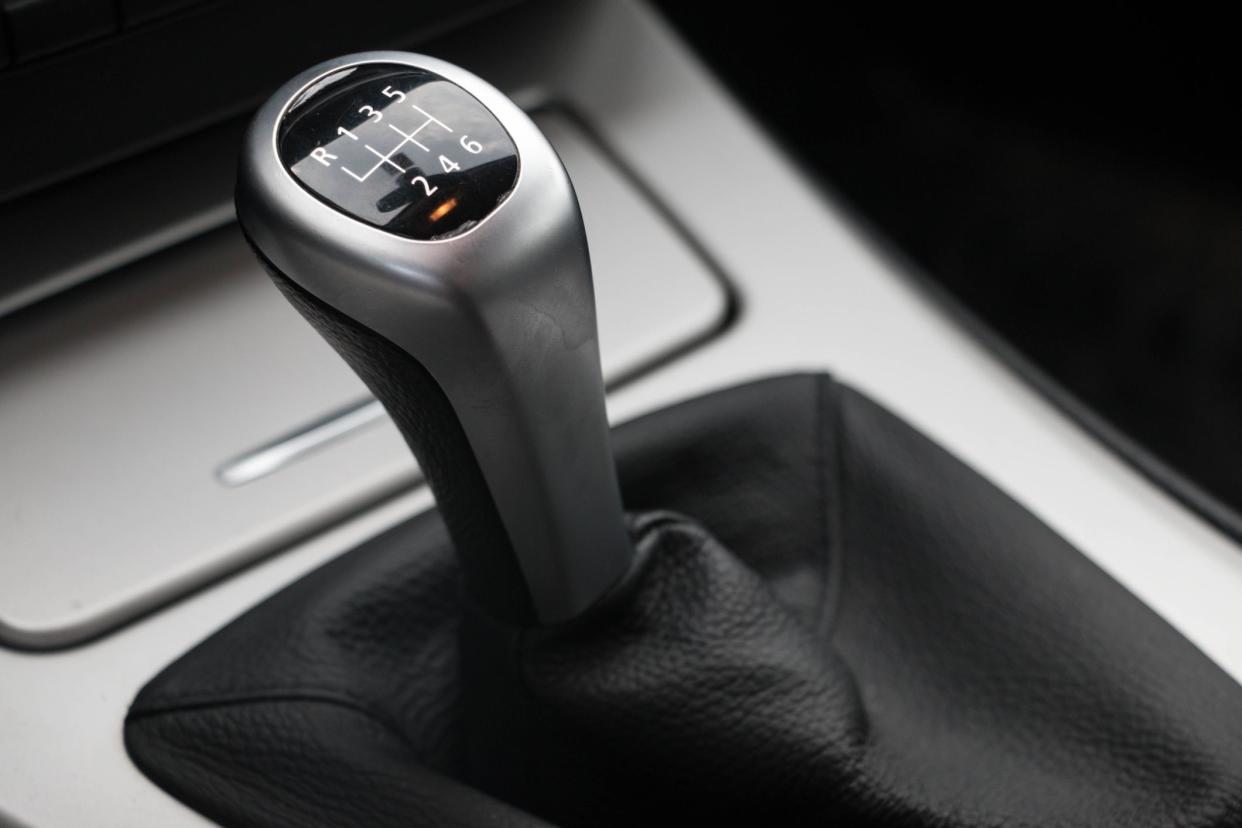 Close up of a car gearstick