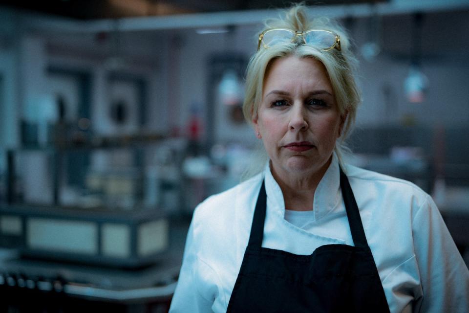 Walters as motherly pastry chef Emily in ‘Boiling Point’ (BBC / Boiling Point TV Limited)