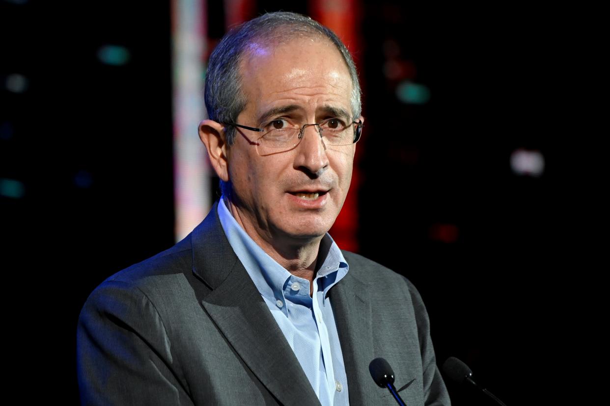 Brian Roberts, chairman and chief executive officer of US cable giant Comcast, speaks during a ceremony to announce a strategic partnership between Chinese e-commerce giant Alibaba Group and Universal Beijing Resort in Beijing on October 17, 2019. - Comcast is the largest US cable provider and owns the NBCUniversal media group. (Photo by WANG Zhao / AFP) (Photo by WANG ZHAO/AFP via Getty Images)