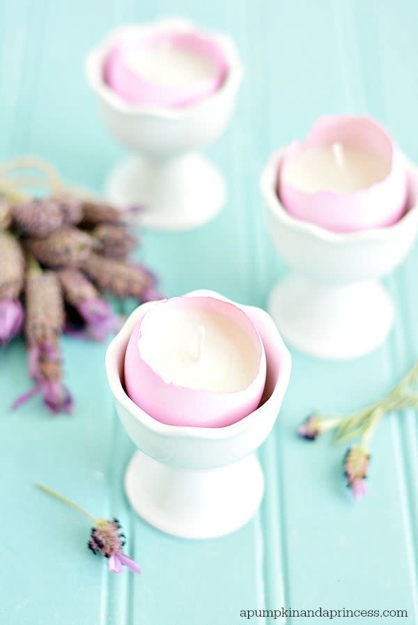 easter decorations eggshell candles