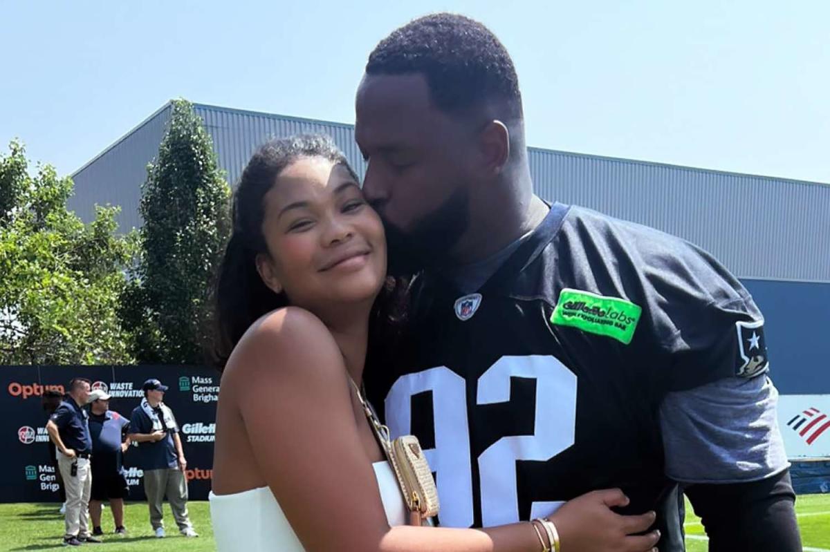 Pregnant Chanel Iman Visits Fiancé Davon Godchaux at Training Camp