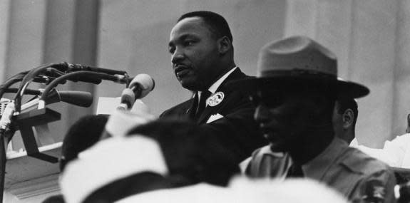 Dr. Martin Luther King, Jr. at Lincoln Memorial in August 1963. (Photo/Wikipedia Commons)