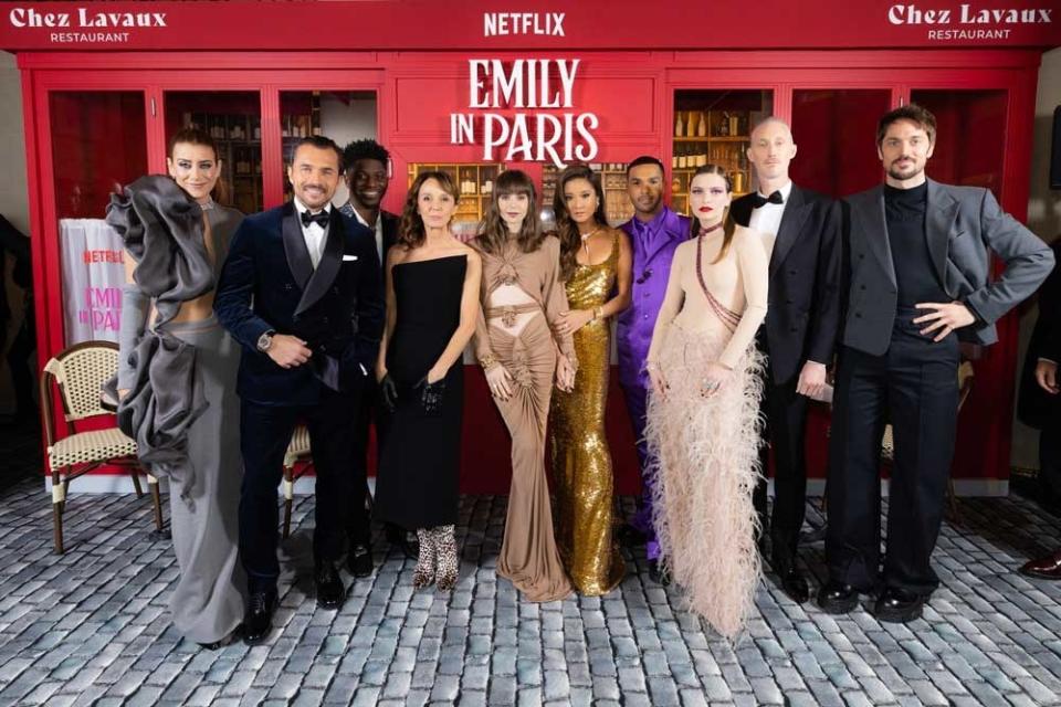 The case of Emily in Paris at the premiere of season three