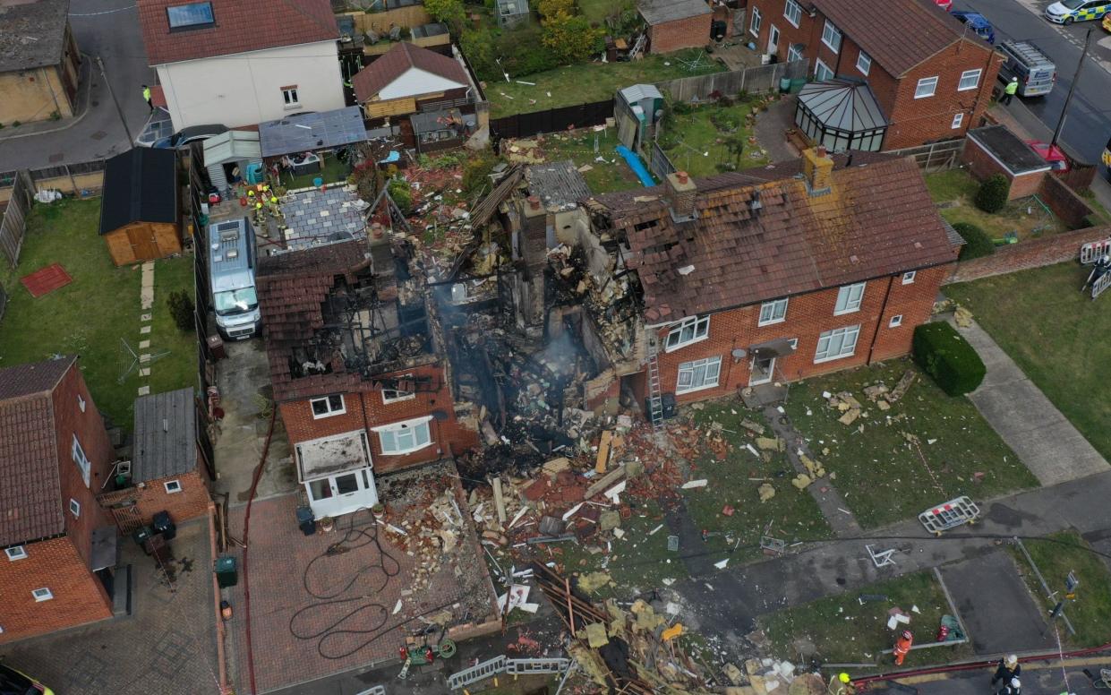 Extensive damage to the property following the explosion - UK News In Pictures /UK News In Pictures 