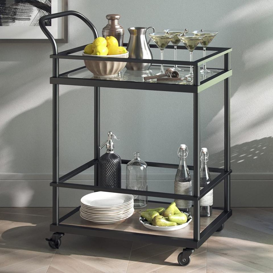 2-tier rolling bar cart