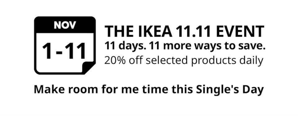 Single's Day 11.11 sale. (PHOTO: Ikea)