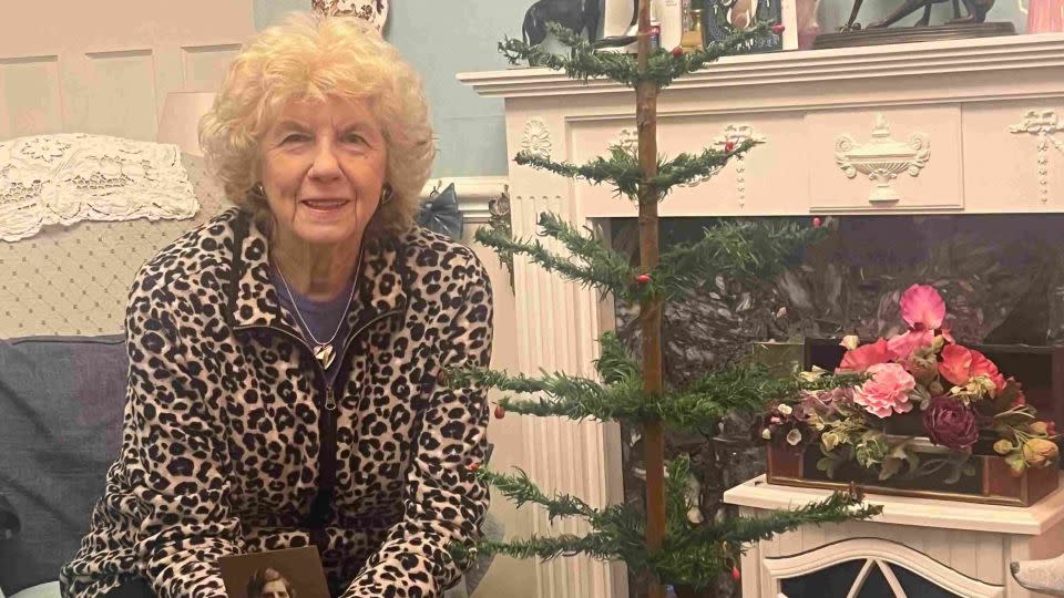 Shirley Hall, pictured at home in Leicestershire, England, inherited the tree from her mother at age 84. - Hansons Auctioneers