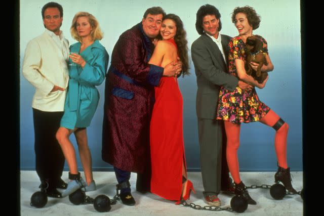 <p>Dirck Halstead/Getty </p> The cast of 'Once Upon a Crime,' including John Candy and Richard Lewis