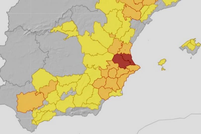 El mapa meteorológico de Amet para España contiene avisos meteorológicos para el 20 de julio