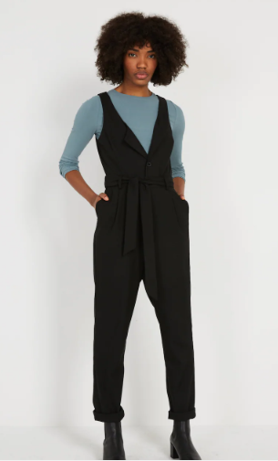 Sleeveless Jumpsuit in True Black