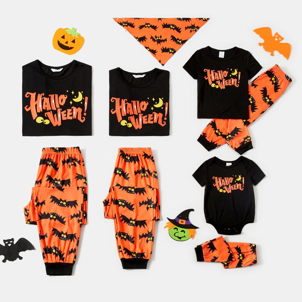 <p><a href="https://go.redirectingat.com?id=74968X1596630&url=https%3A%2F%2Fwww.walmart.com%2Fip%2FPatPat-Halloween-Family-Matching-Letter-Bat-Print-Short-sleeve-Pajamas-Sets%2F1496069442&sref=https%3A%2F%2Fwww.thepioneerwoman.com%2Fholidays-celebrations%2Fg36973547%2Fmatching-halloween-pajamas%2F" rel="nofollow noopener" target="_blank" data-ylk="slk:Shop Now;elm:context_link;itc:0;sec:content-canvas" class="link ">Shop Now</a></p><p>Bat Print Pajamas Set</p><p>walmart.com</p><p>$14.99</p><span class="copyright">Walmart</span>