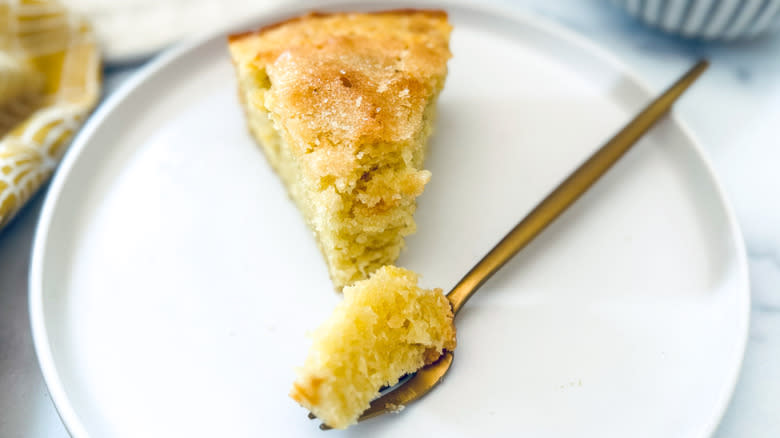 lemon olive oil cake slice