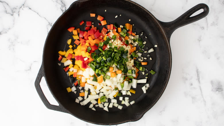 veggies in skillet