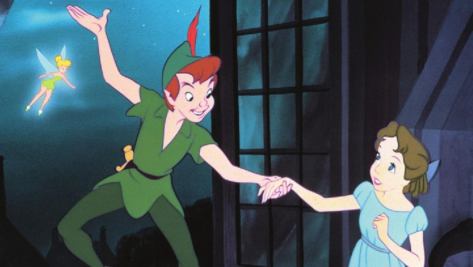 Peter Pan takes Wendy's hand