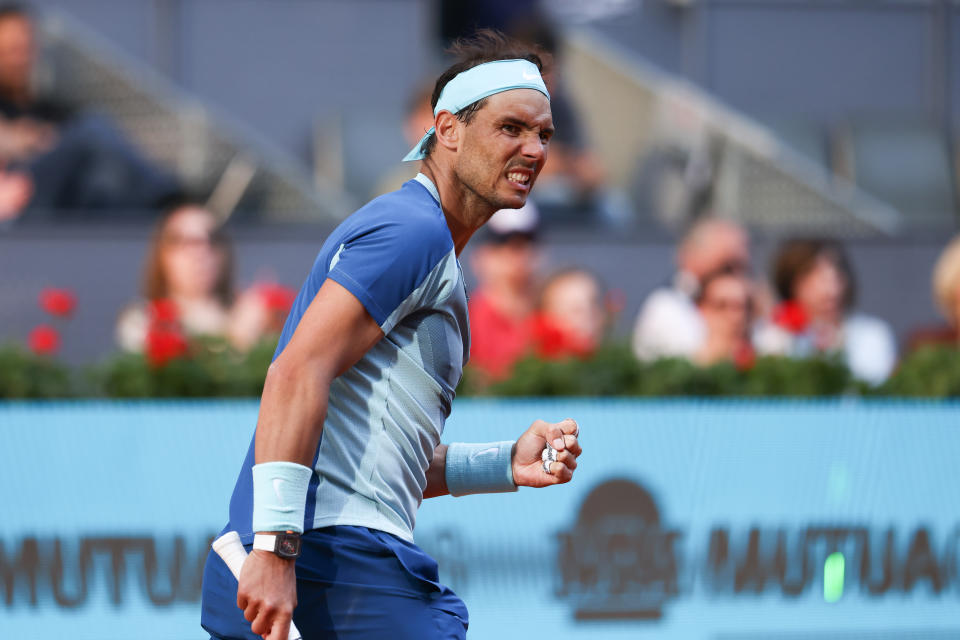 Rafa Nadal, pictured here during his win over David Goffin at the Madrid Open.