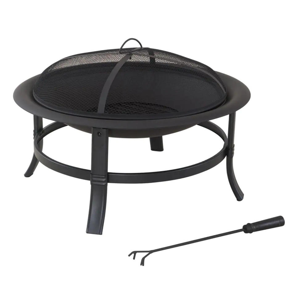 For Living Augusta Round Wood Burning Outdoor Fire Bowl. Image via Canadian Tire.