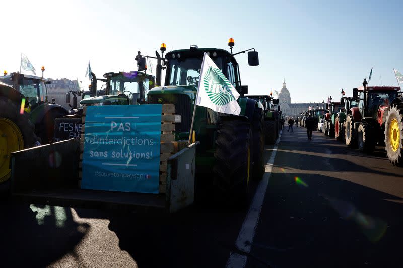 French farmers protest in Paris over pesticide restrictions