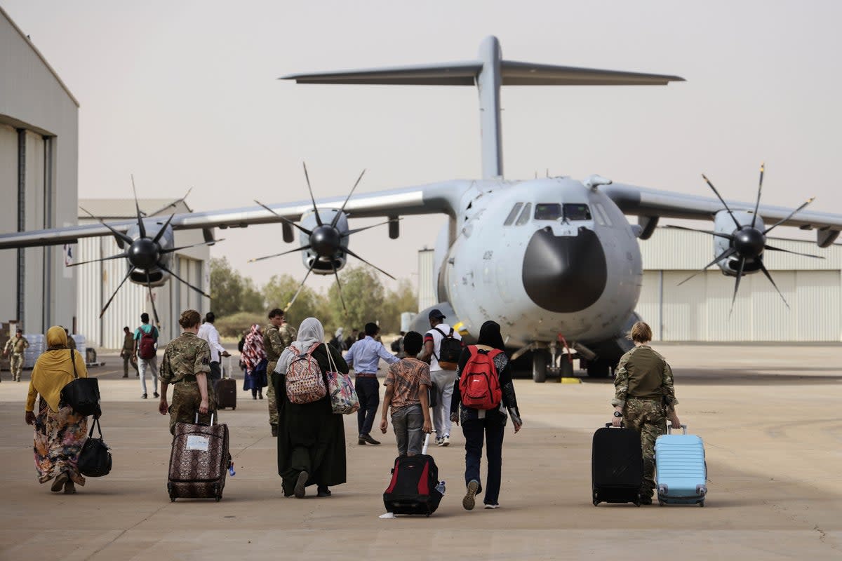The UK has repatriated close to 2,200 people from Sudan, according to government figures (PA Media)