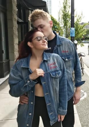 Ariel posted a sweet snap of the pair wearing matching denim jackets. Source: Instagram